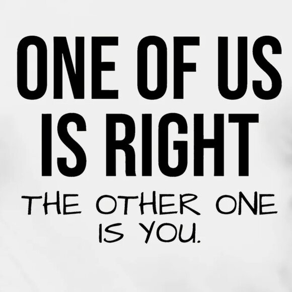 One Of Us Is Right The Other One Is You Funny Graphic T-shirt - Picture 2 of 4